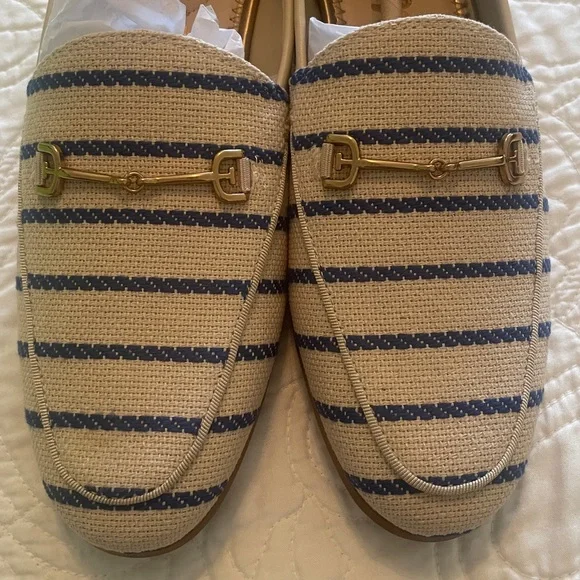 New in box Sam Edelman Loraine Cobalt Striped Flats Loafers size 7.5 - Picture 9 of 12